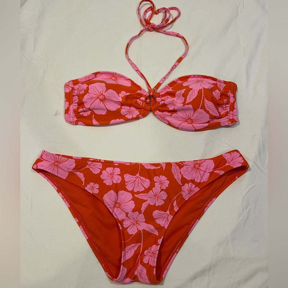 Wild Fable Vibrant Orange and Pink Swimwear